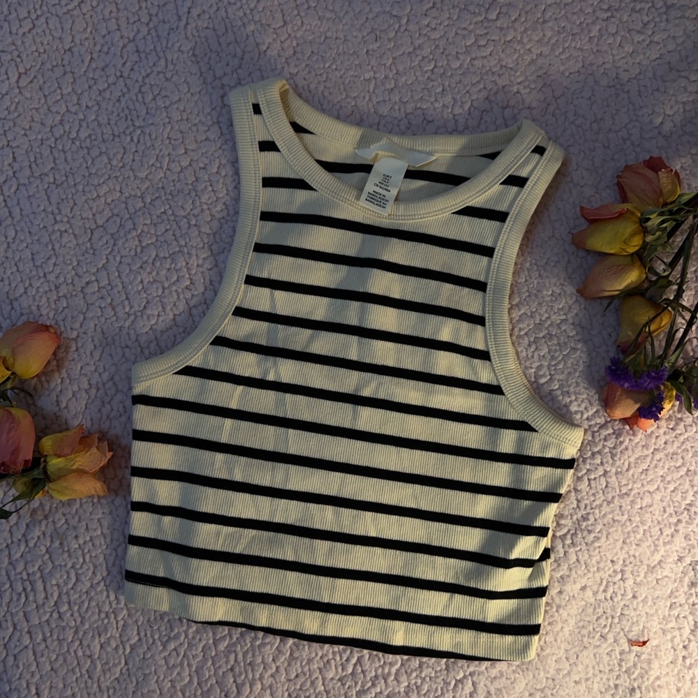 H&M Striped Black and White Women's Tank Top